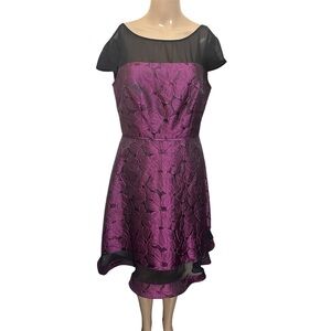 Adrianna Papell Black and Purple Dress